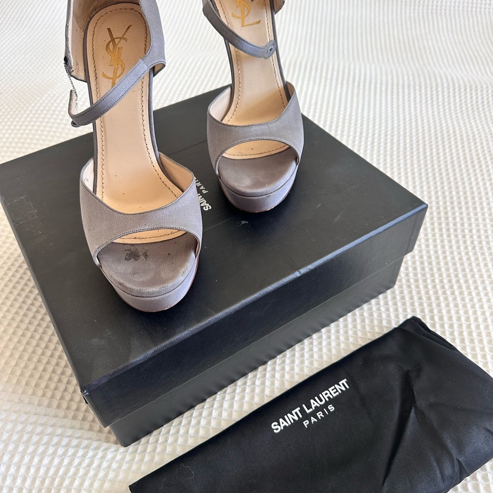 Saint Laurent Gray High Stiletto Heels